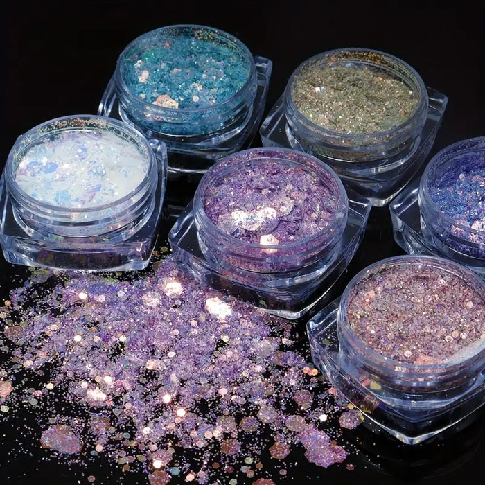 6pcs/set Iridescent Mermaid Glitter Flakes
