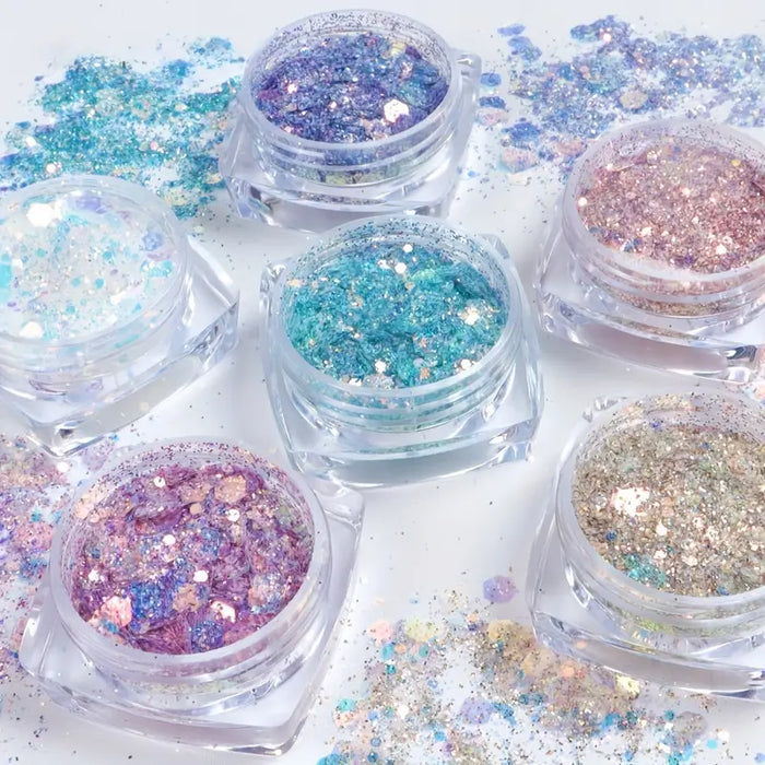 6pcs/set Iridescent Mermaid Glitter Flakes
