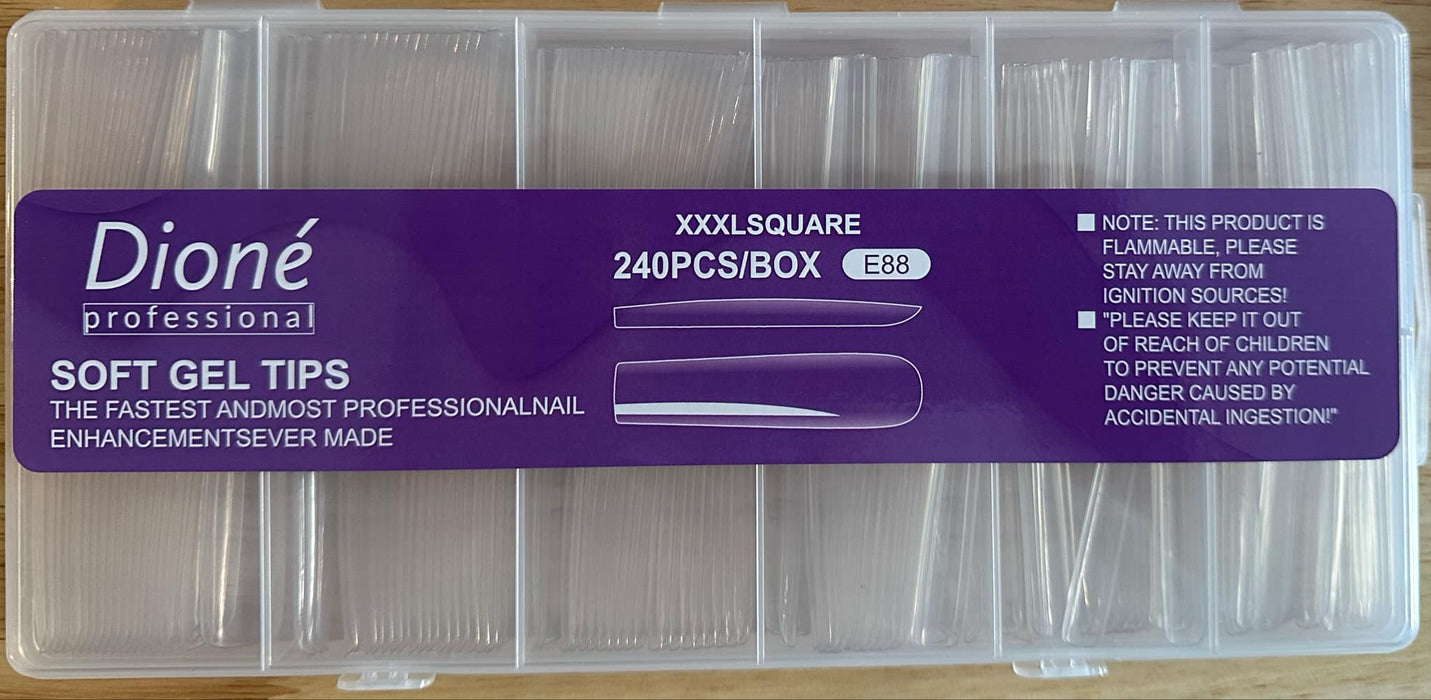 Dioné Professional Soft Gel Tips - XXXL SQUARE - E88