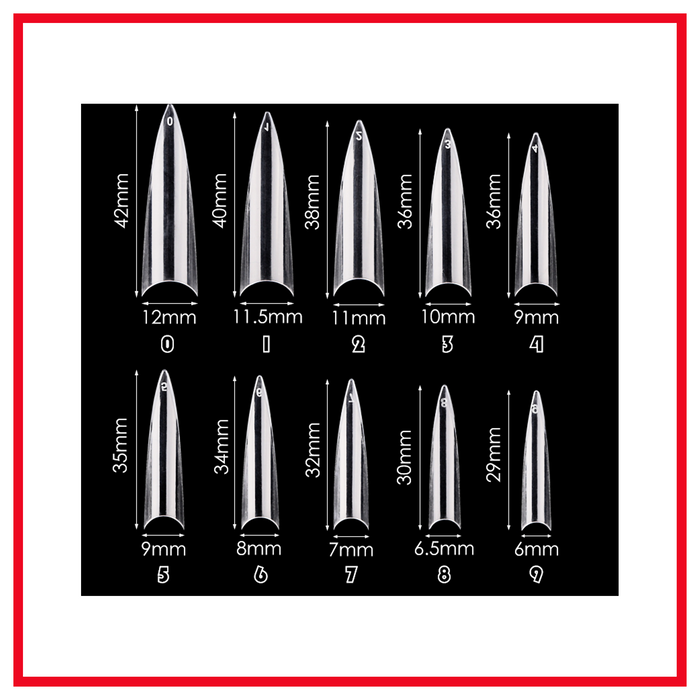 Stiletto Nail Tips - 600pcs/bag