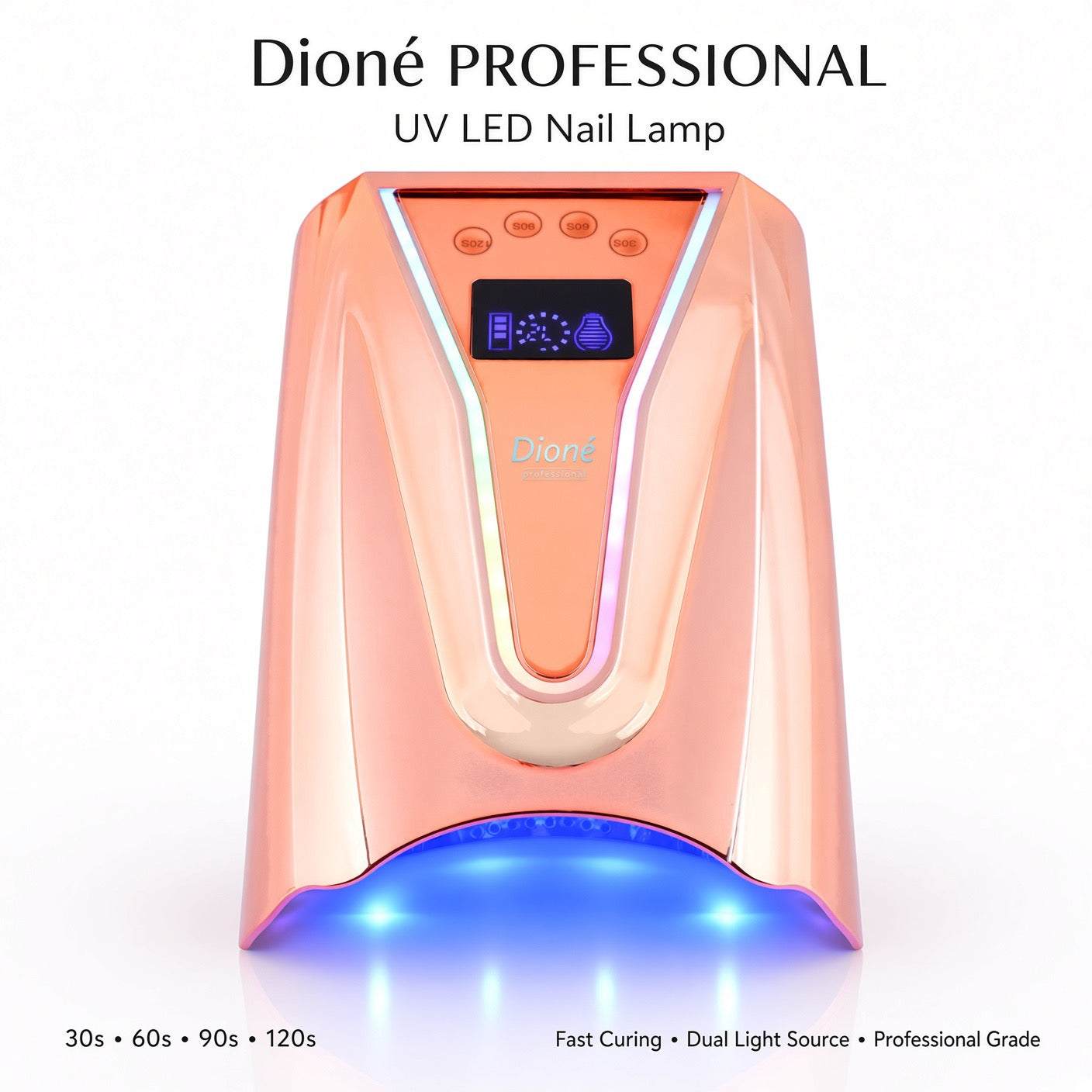 Đèn hơ gel Dioné SpeedCure 128W dùng hơ màu gel mùa Thu cho thợ nail