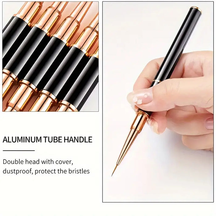 5pcs Double-Ended Art Brushes, 10 Precision Heads, Fluted Handle, Perfect for Detailing