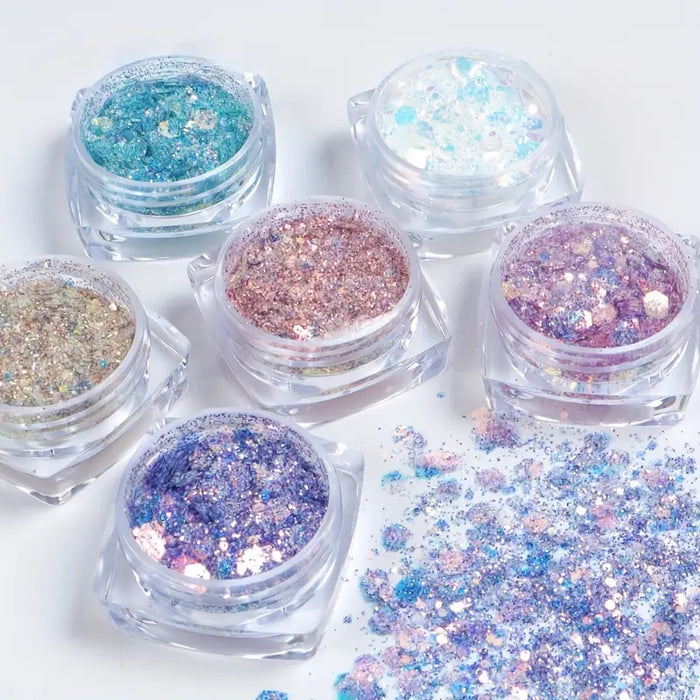 6pcs/set Iridescent Mermaid Glitter Flakes