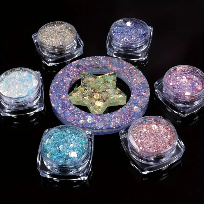 6pcs/set Iridescent Mermaid Glitter Flakes