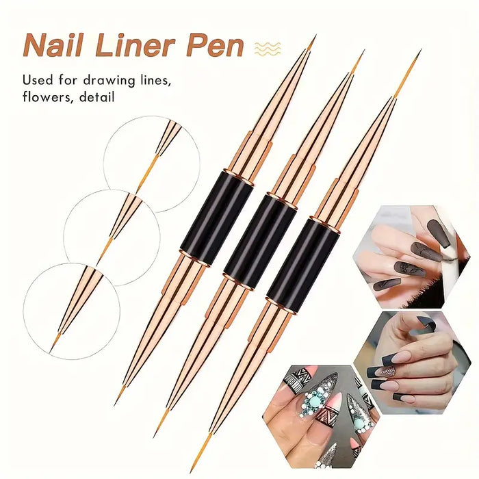 5pcs Double-Ended Art Brushes, 10 Precision Heads, Fluted Handle, Perfect for Detailing