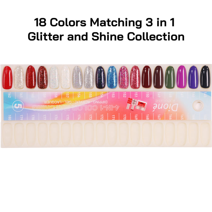 18 Color Matching 3 in 1 - Glitter and Shine Collection (Color 145-162)