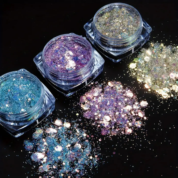 6pcs/set Iridescent Mermaid Glitter Flakes