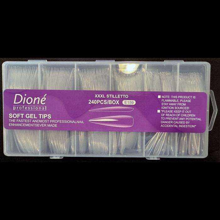 Dioné Professional Soft Gel Tips - XXXL Stiletto - E159