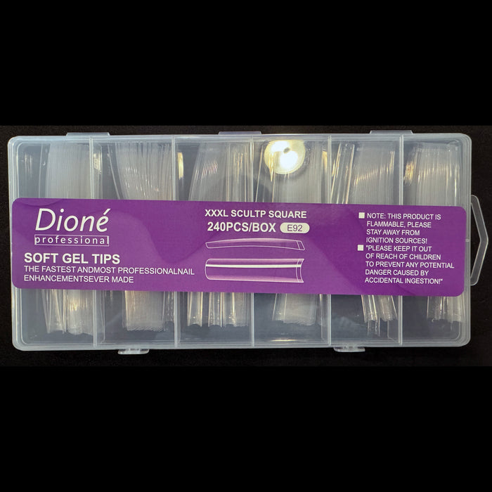 Dioné Professional Soft Gel Tips - XXXL Sculp Square - E92