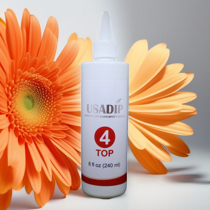 USADIP Liquid Top #4: Elevate Your Nails to Perfection with Super Shiny Finish - Refill Available in 8 oz (240 ml)