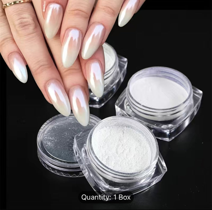 Aurora Holographic Nail Polish Pigment - Pearl White