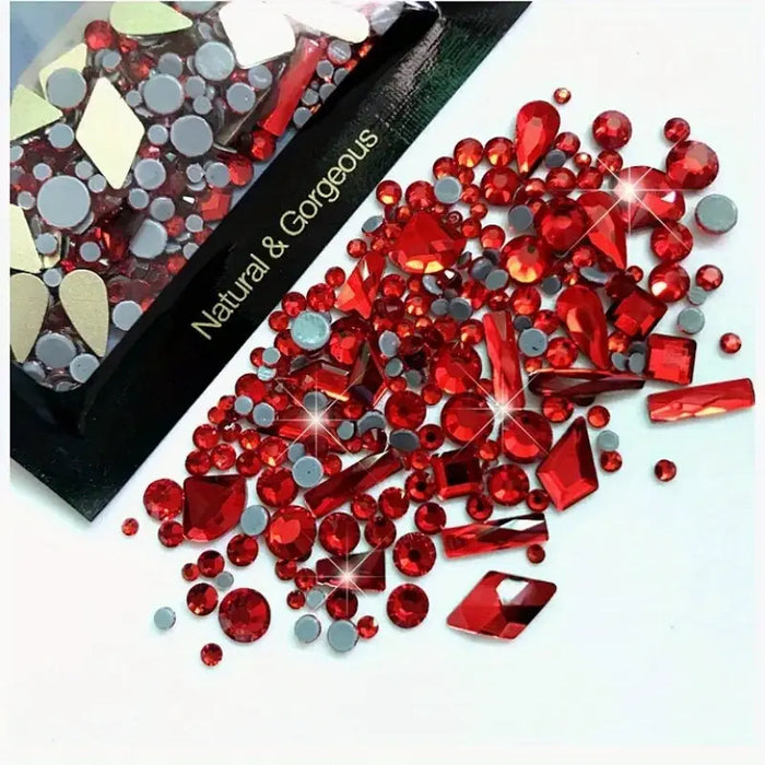 About 150pc DIY Glass Adhesive Fillers & Alien Rhinestones Set - Multicolor Nail & Jewelry Making Kit