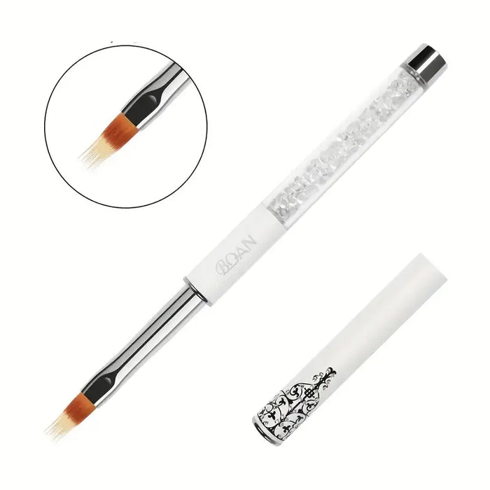 1Pc Nail Ombre Brush Nail Art Gradient Painting Brush With Rhinestone Handle For Nail Design, For Gel Nails