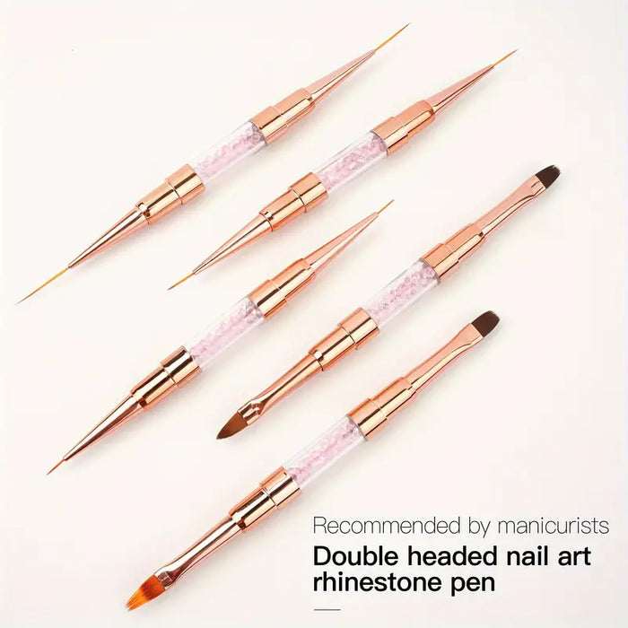 5pcs Double-Ended Art Brushes, 10 Precision Heads, Fluted Handle, Perfect for Detailing