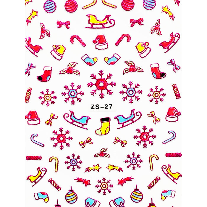 Christmas Nail Art Stickers - 7 pcs
