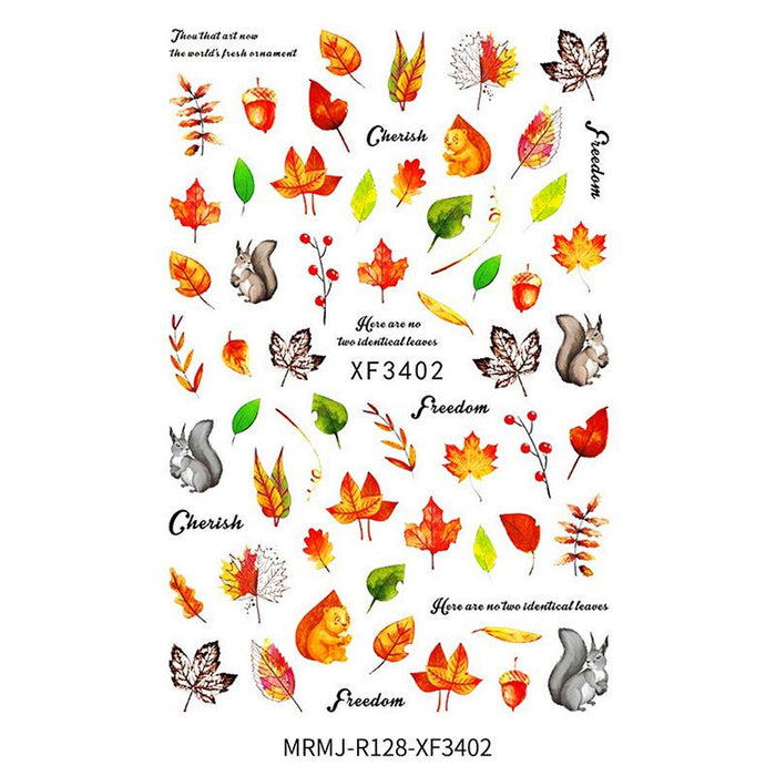 Fall - Chirstmas Nail Art Stickers - 16 Sheets