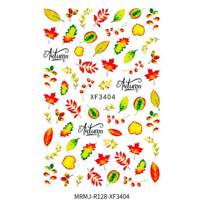 Fall - Chirstmas Nail Art Stickers - 16 Sheets